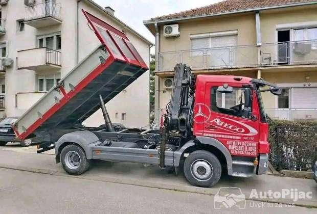 MERCEDES ATEGO 1218 2008G 29.000e. KIPER KRAN U ODLICNOM STANJU GUME 80% NAPRED GIBANJ 3 PLATNE NAZA